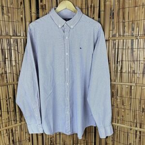 Vineyard Vines Classic Fit Whale Shirt Gingham Check Stretch LS Button XL